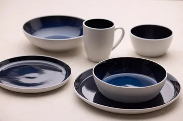 Assiette Bitz Gastro Ø27 cm - Blanc-bleu foncé - Bitz