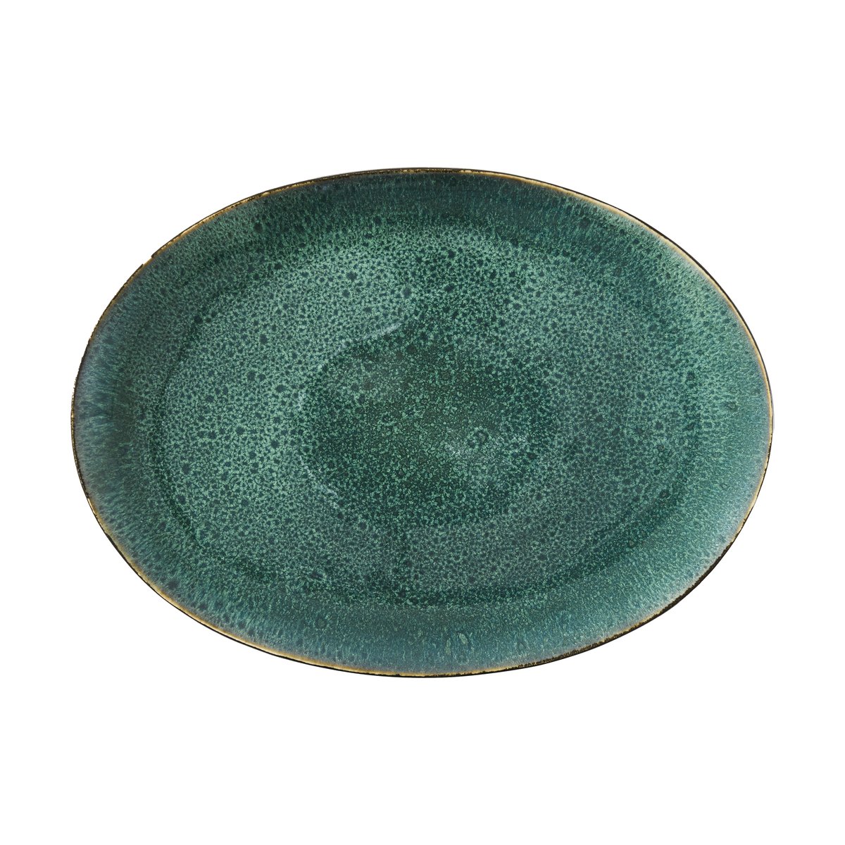 Bitz Assiette ovale Bitz 45x34 cm Noir-vert | Design Scandinave | Plats de service & plateaux | Noir