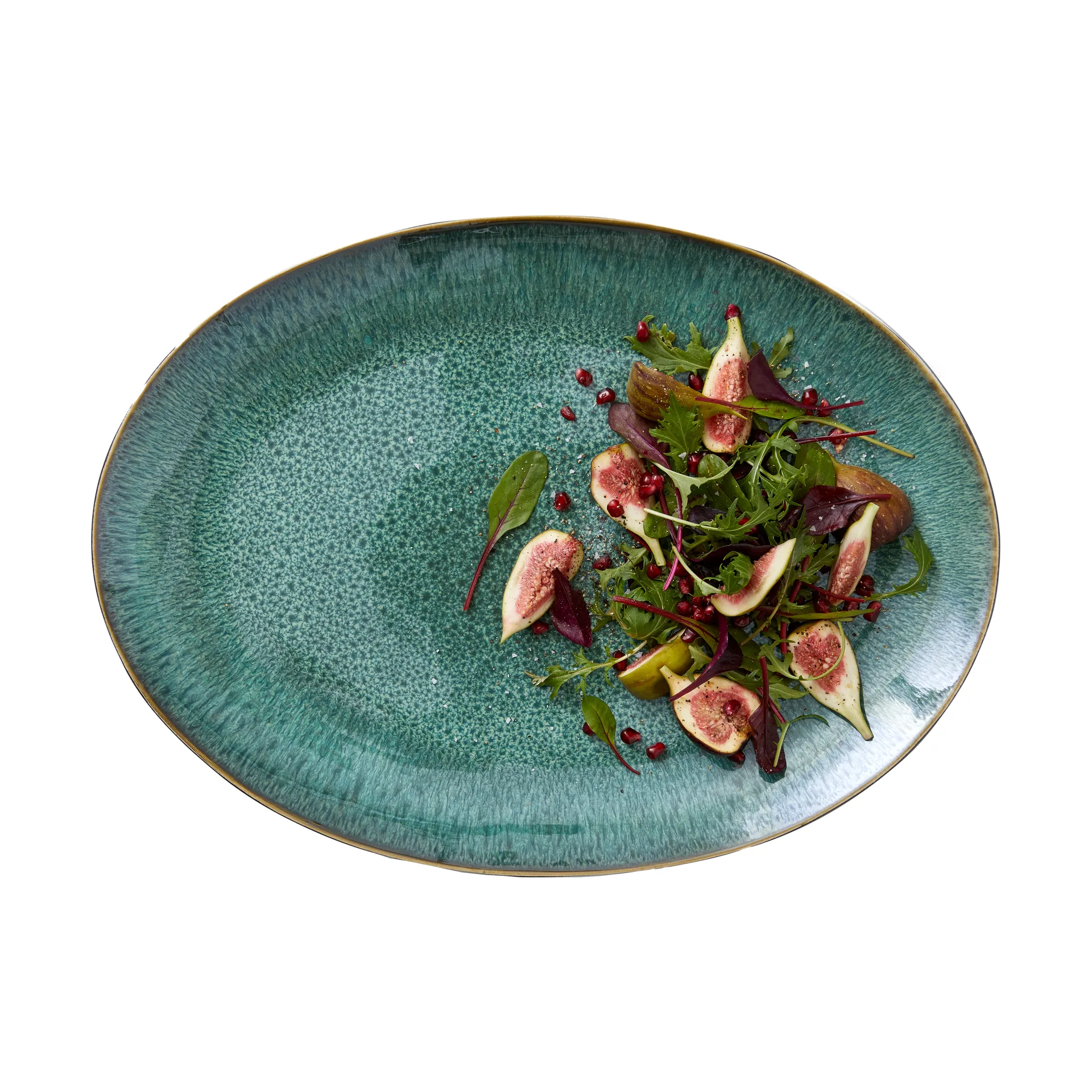 Assiette ovale Bitz 45x34 cm, Noir-vert Bitz