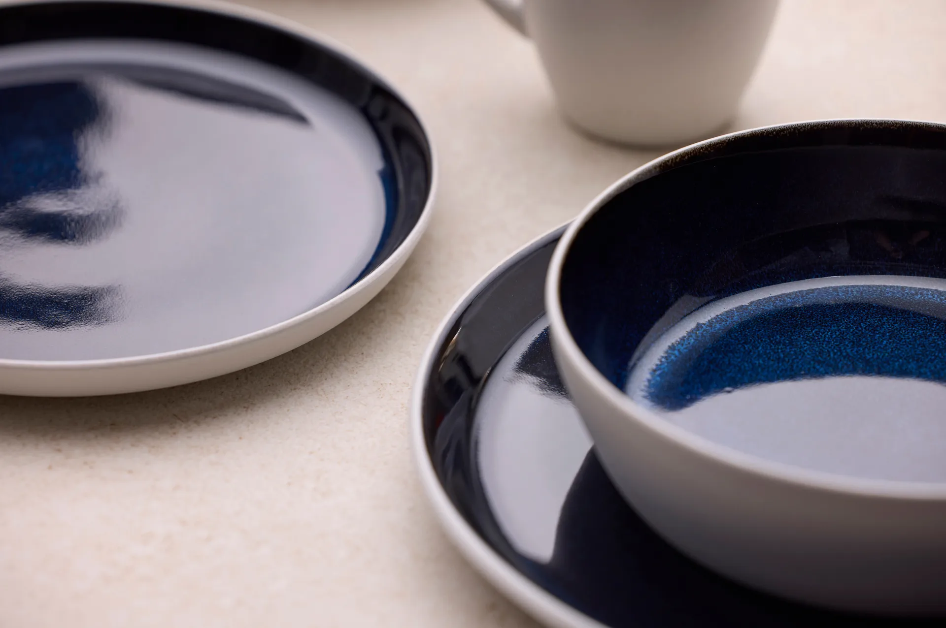 Bol à soupe Bitz Ø 18 cm, Blanc-bleu foncé Bitz