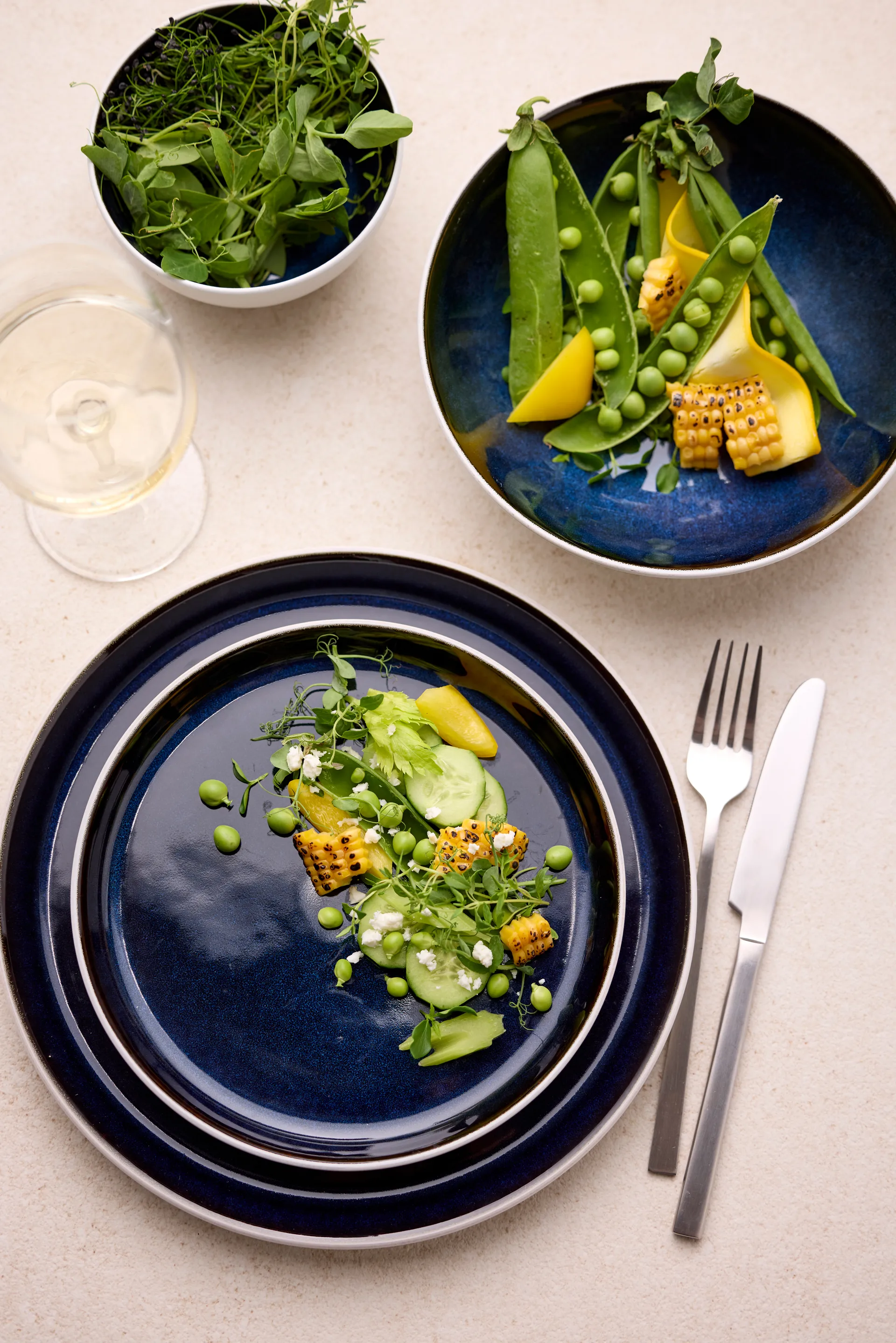 Bol Bitz Gastro Ø12 cm, Blanc-bleu foncé Bitz