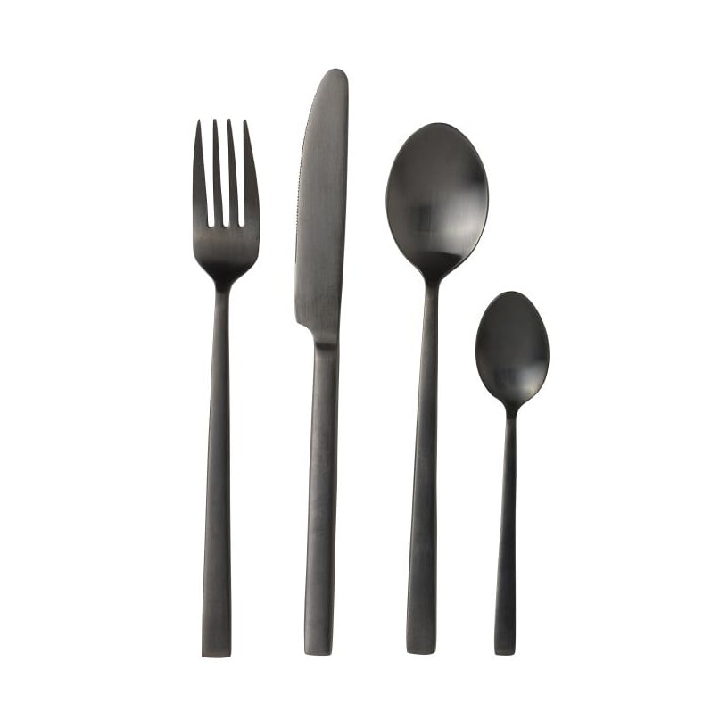 Bitz Couverts Bitz 16 pièces Noir | Design Scandinave | Sets de couverts | Noir