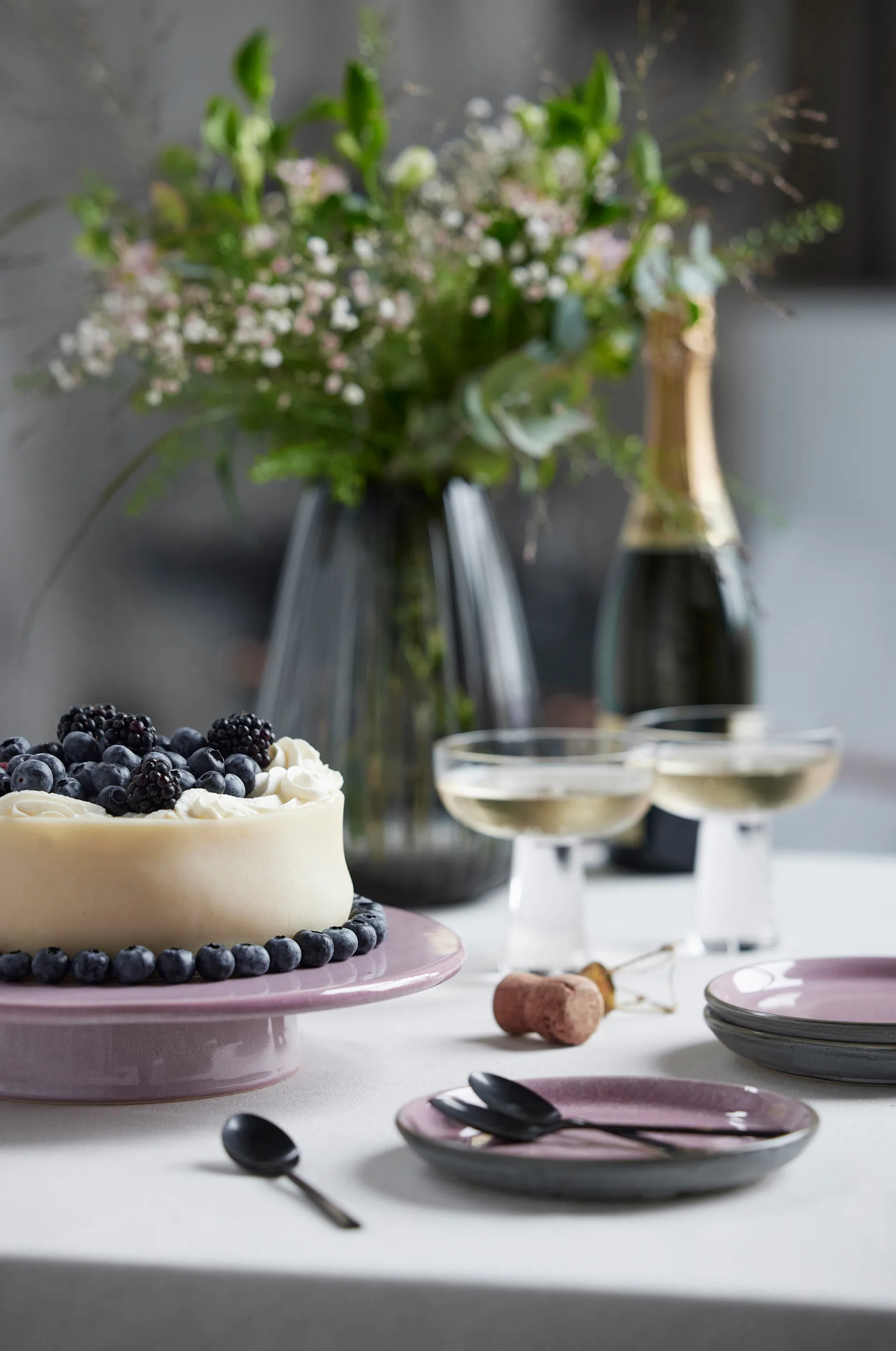 Plat à tarte sur pied Bitz Ø30 cm, Bleu foncé Bitz