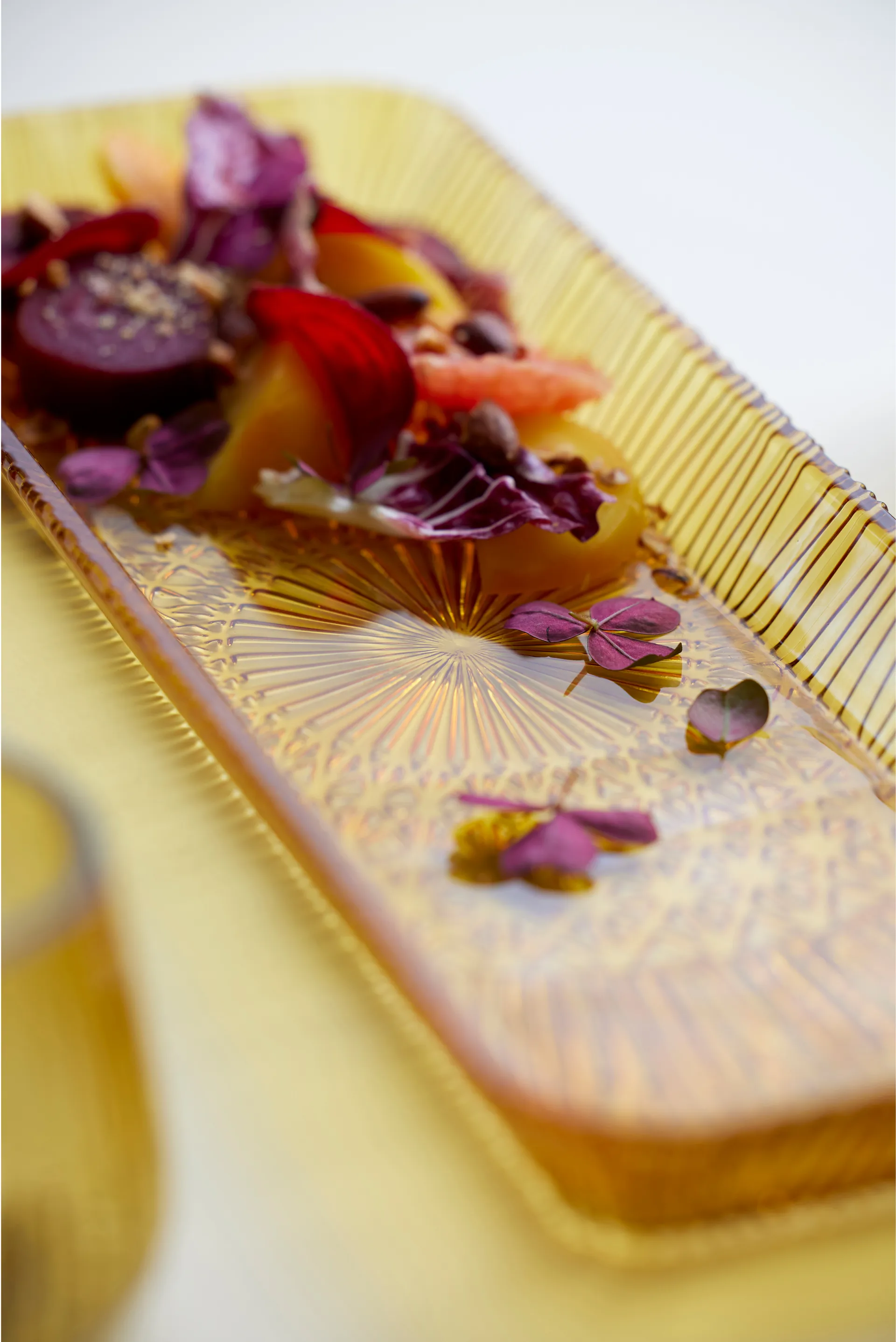 Plat de service Kusintha rectangulaire 14x38 cm, Amber Bitz
