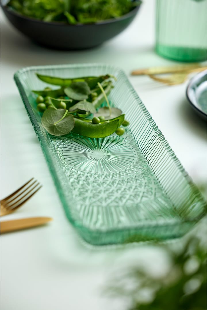 Plat de service Kusintha rectangulaire 14x38 cm, Green Bitz