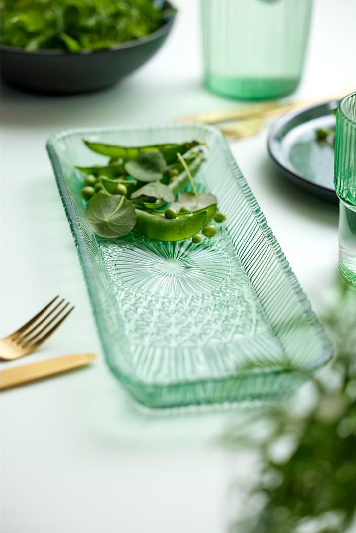 Plat de service Kusintha rectangulaire 14x38 cm, Green Bitz