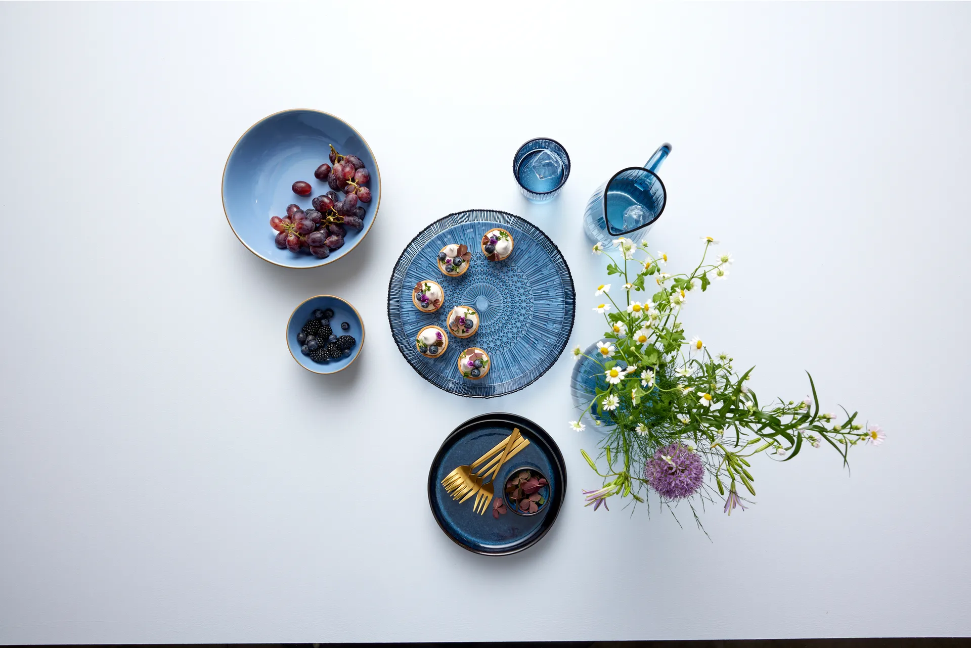 Plat de service Kusintha ronde Ø30 cm, Blue Bitz