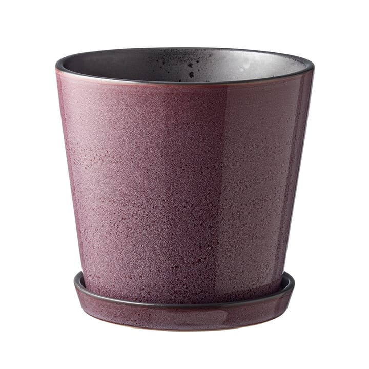 Pot avec soucoupe Bitz Ø14 cm - Violet-noir - Bitz