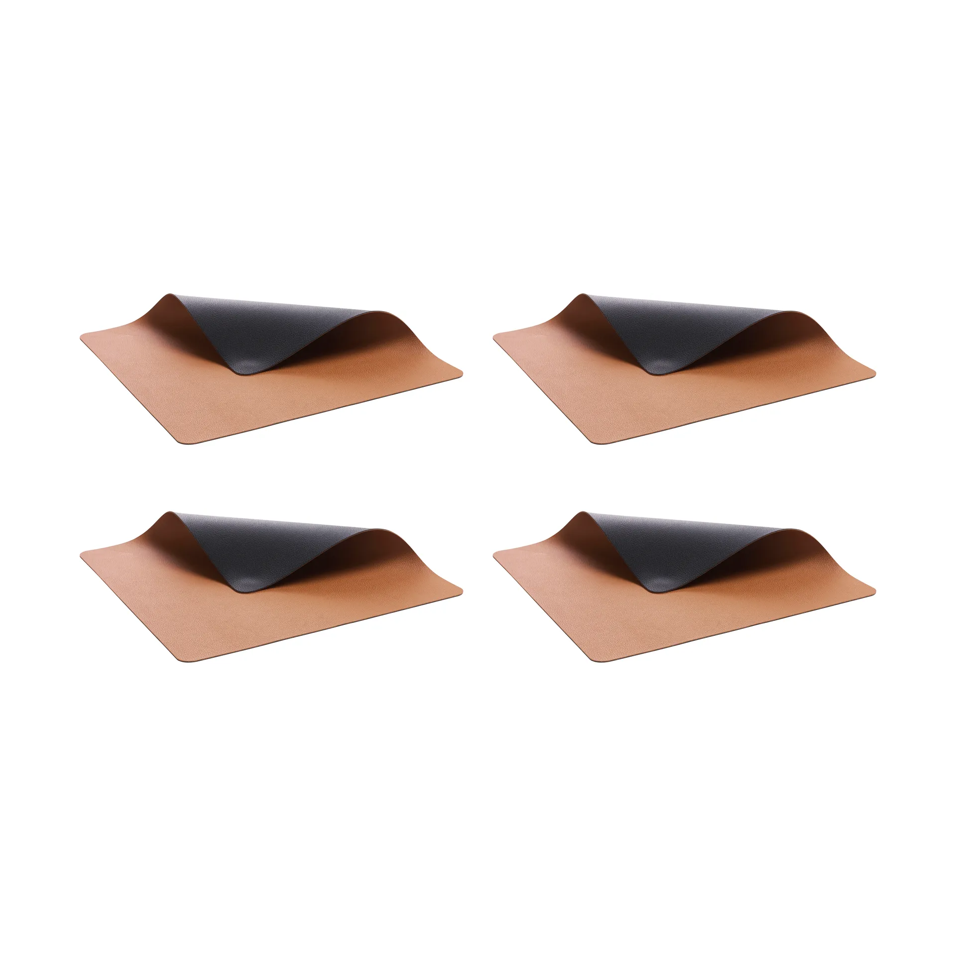 Set de table Bitz 33x46 cm Lot 4, Noir-brun Bitz