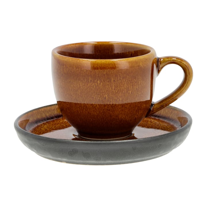 Tasse à expresso et soucoupe Bitz 7 cl - Ambre-noir - Bitz