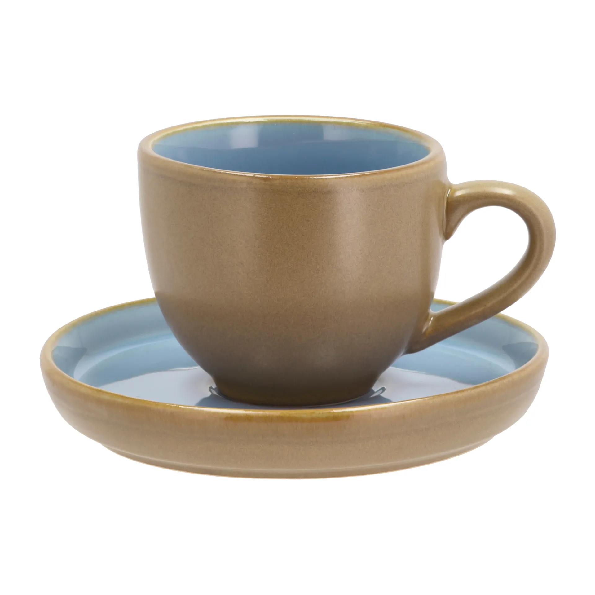 Tasse à expresso et soucoupe Bitz 7 cl mat, Wood-ocean Bitz