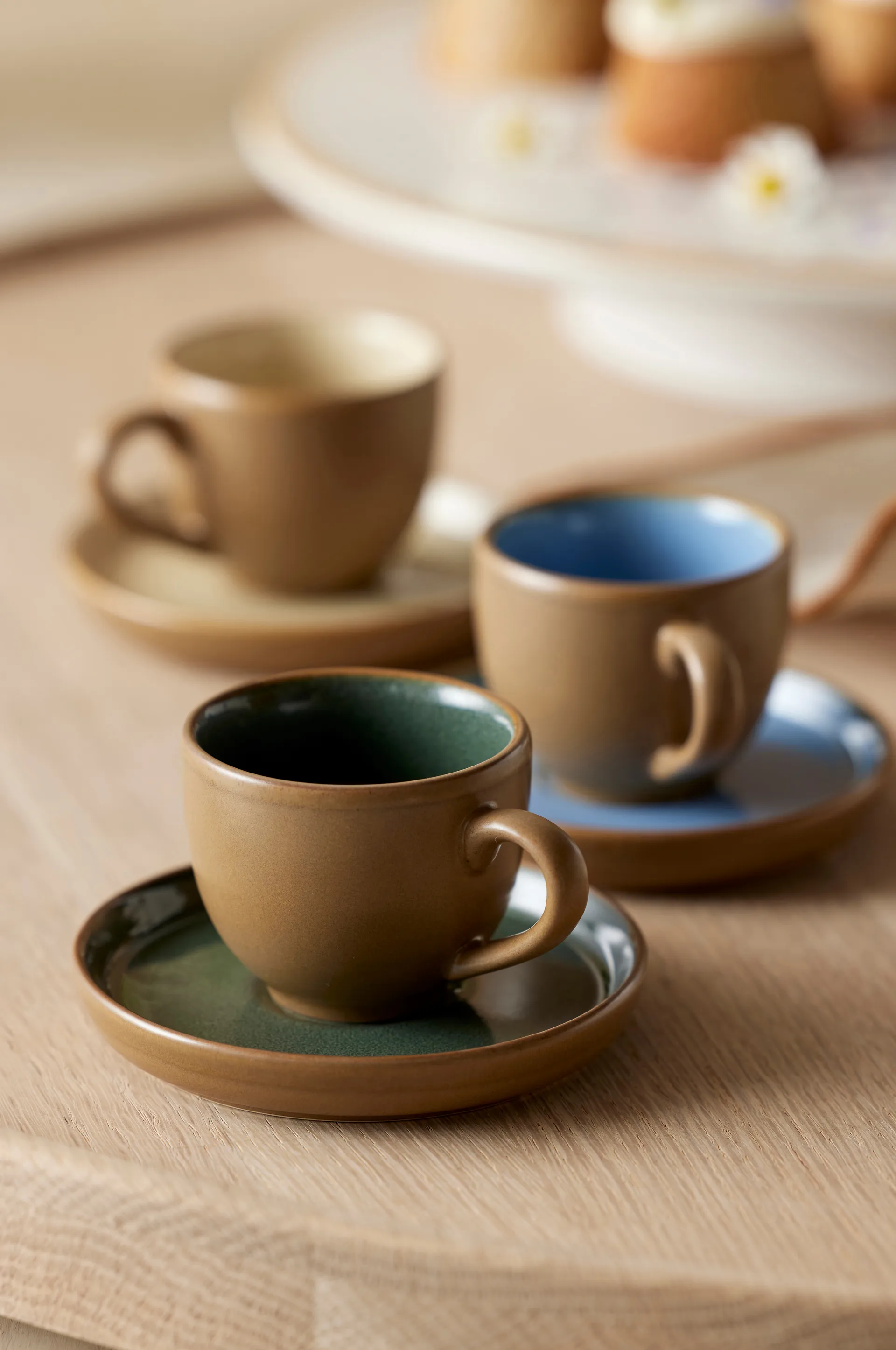 Tasse à expresso et soucoupe Bitz 7 cl mat, Wood-ocean Bitz