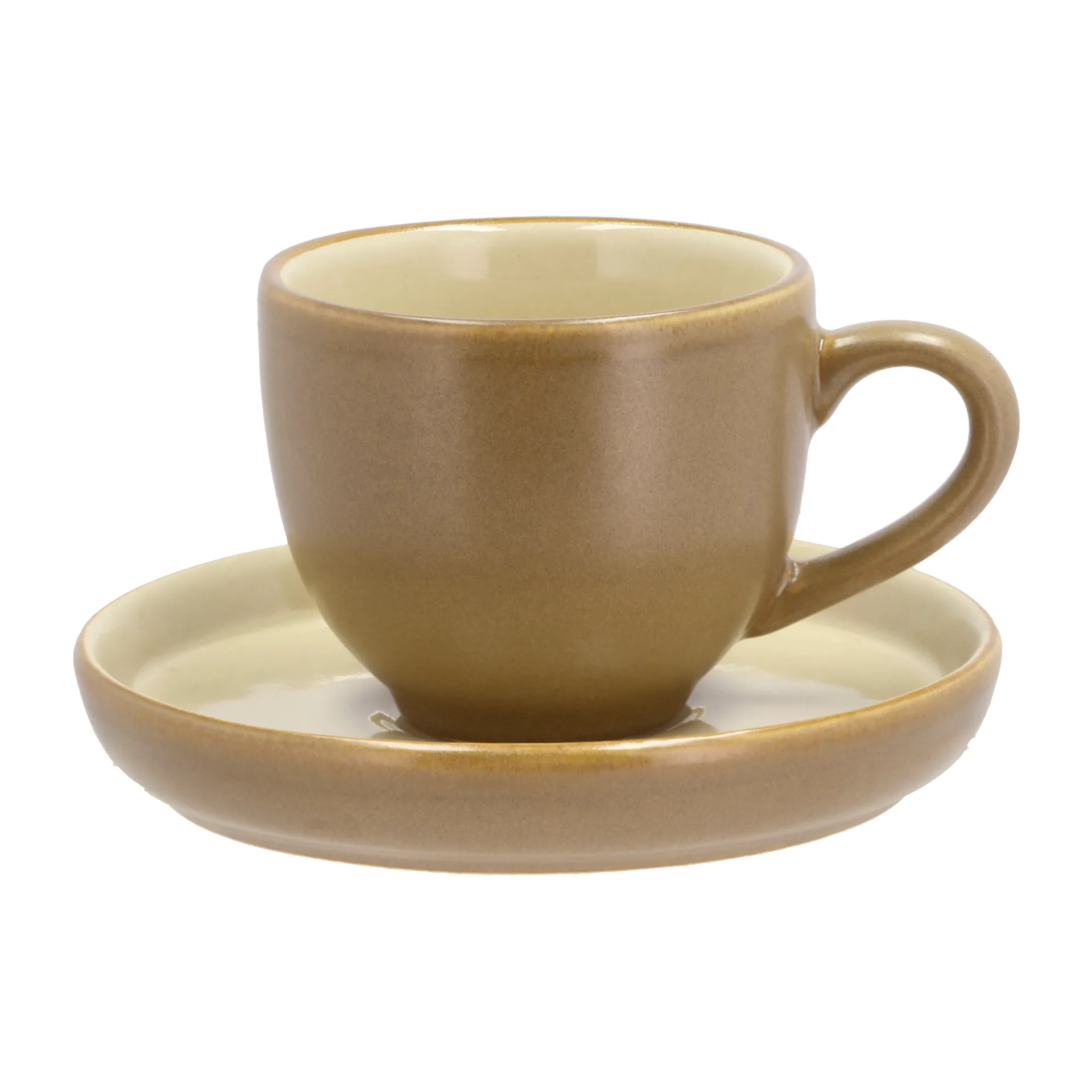 Tasse à expresso et soucoupe Bitz 7 cl mat, Wood-sand Bitz