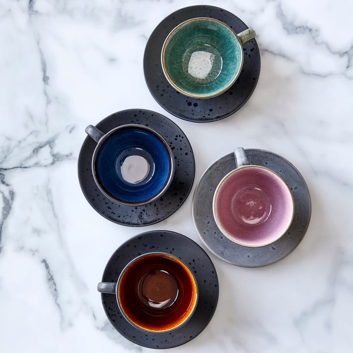 Tasse avec soucoupe Bitz gris, Rose Bitz