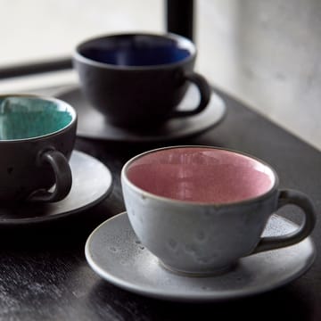 Tasse avec soucoupe Bitz gris - Rose - Bitz