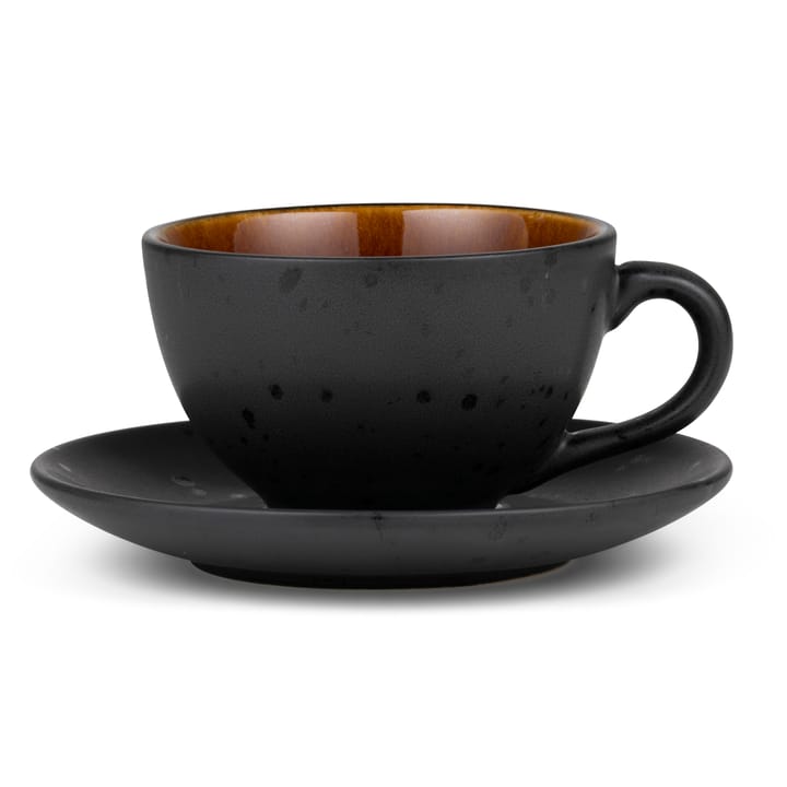 Tasse avec soucoupe Bitz noir - Ambre - Bitz