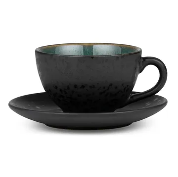 Tasse avec soucoupe Bitz noir - Vert - Bitz