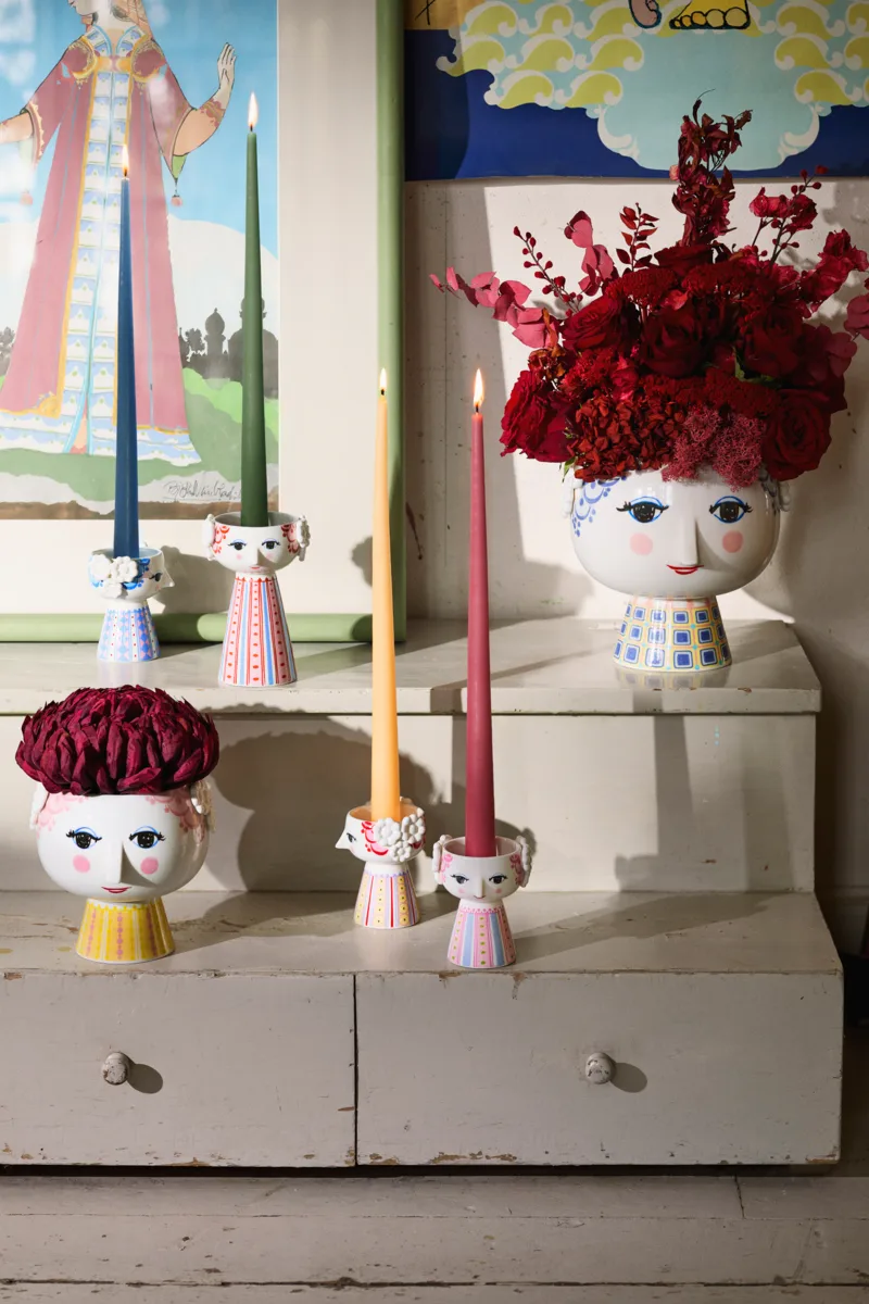 Bougeoir Eva 9,5 cm, Rose Bjørn Wiinblad