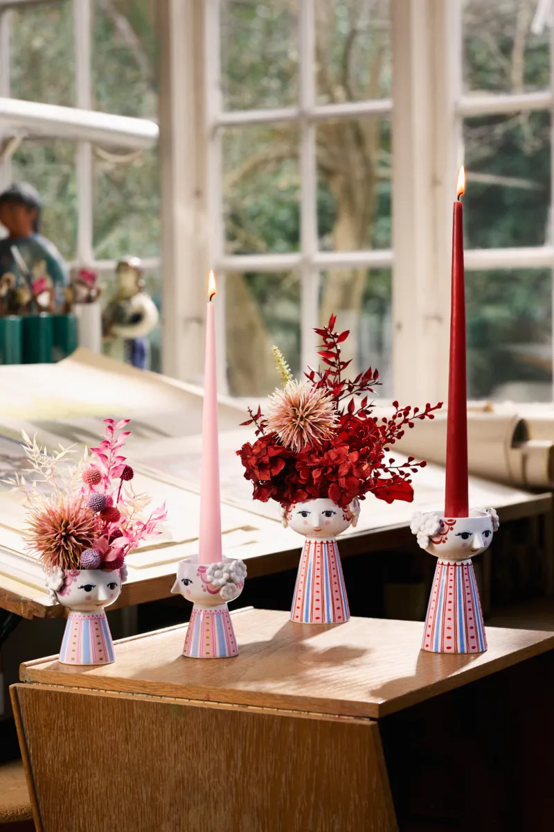 Bougeoir Eva 9,5 cm, Rose Bjørn Wiinblad