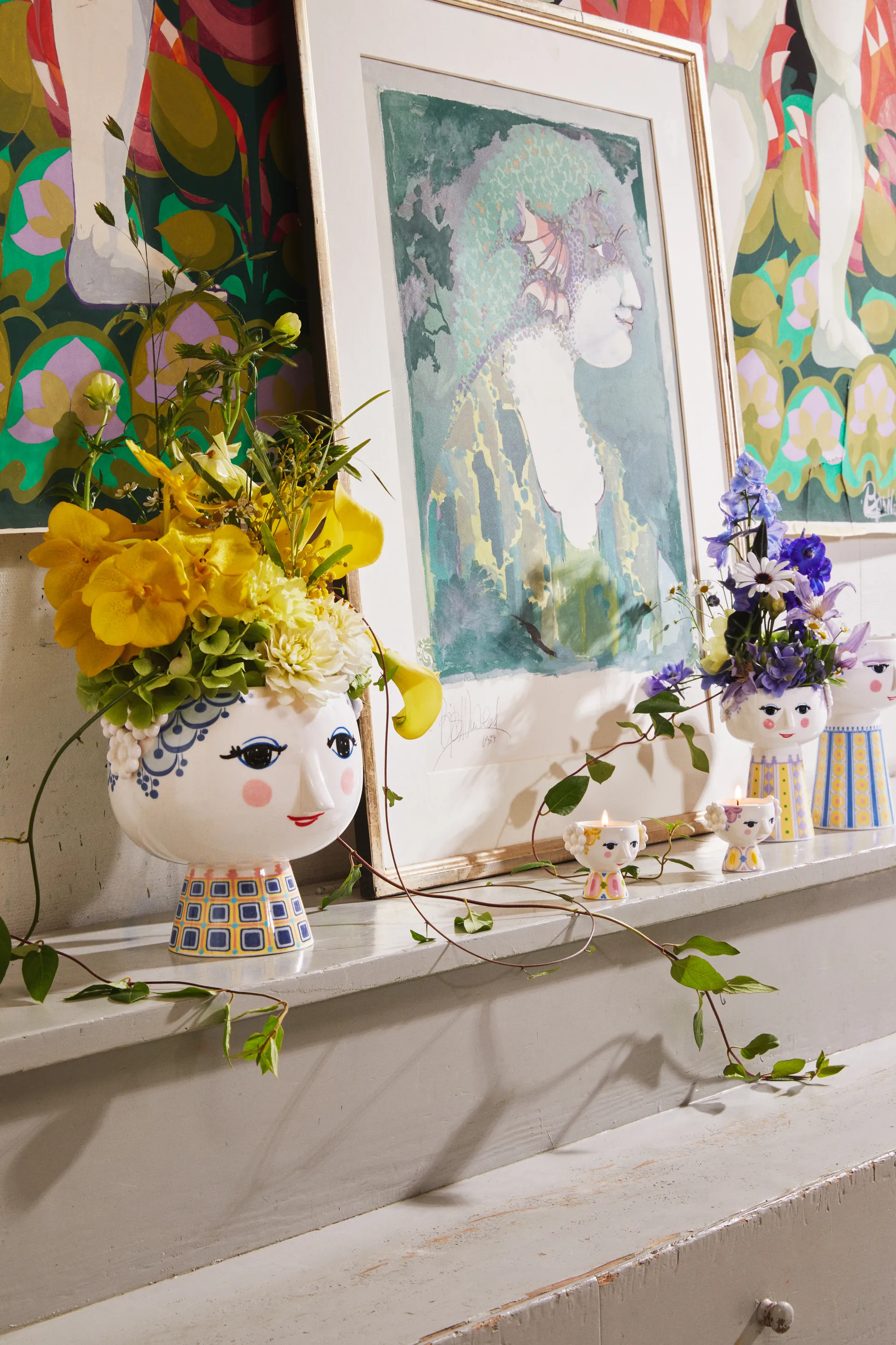 Photophore Eva Ø6,5 cm lot de 2, Lavande Jaune Bjørn Wiinblad