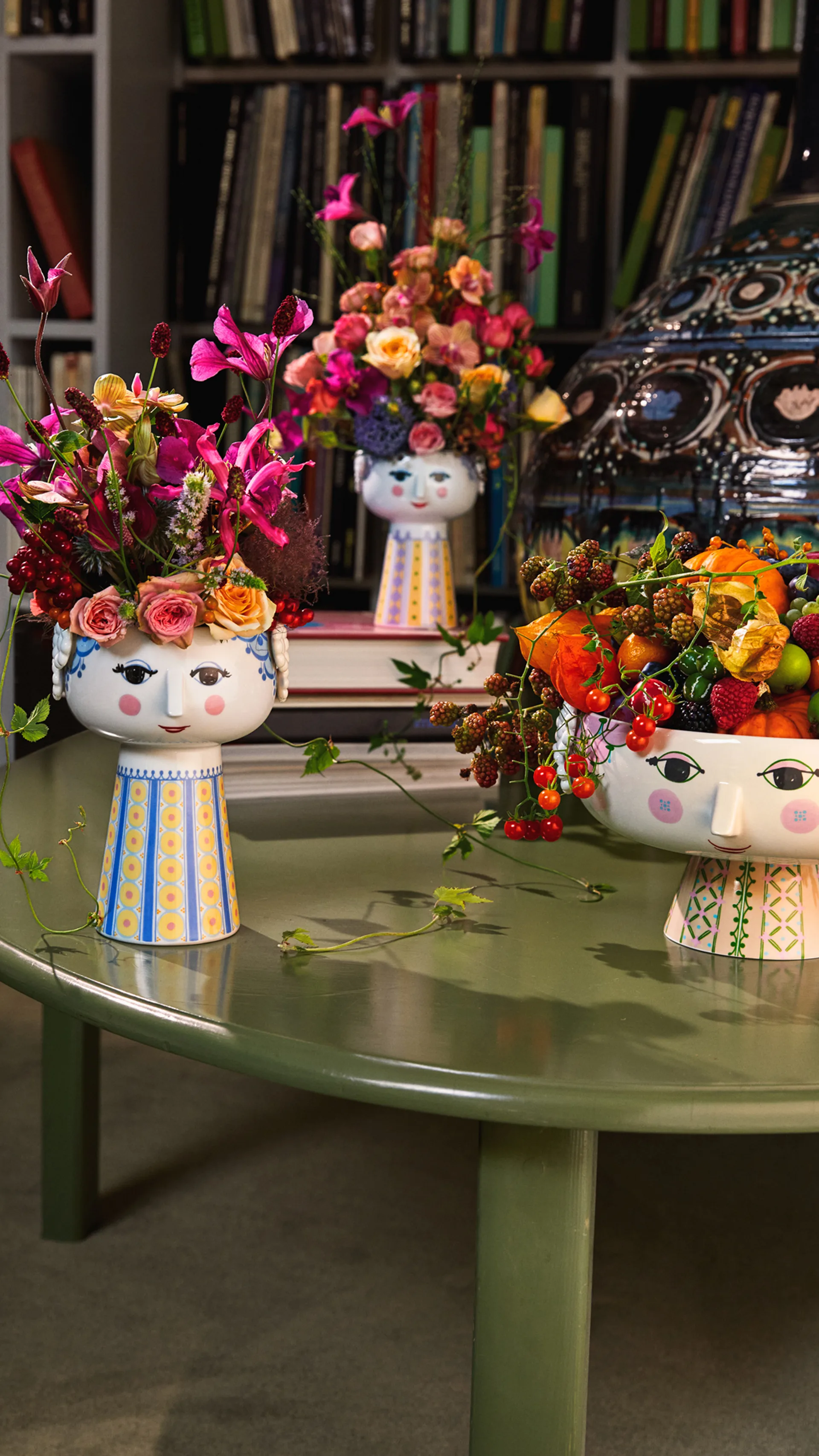 Saladier sur pied Eva Ø24 cm, Rose Bjørn Wiinblad