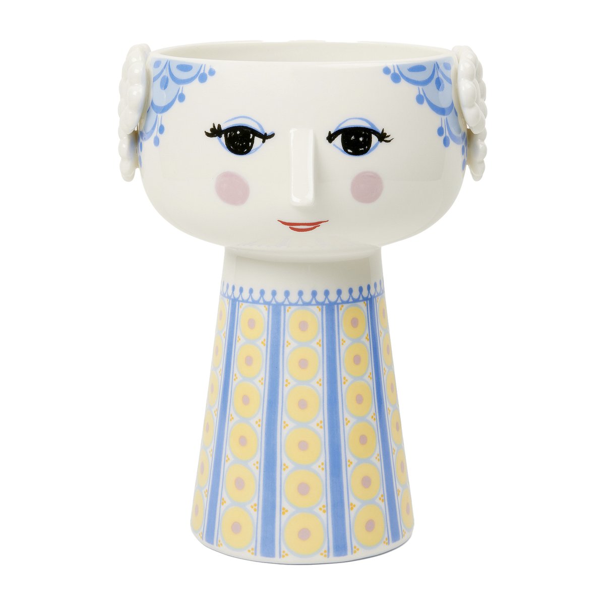 Bjorn Wiinblad Vase Eva 18,5 cm Bleu-bleu | Design Scandinave | Vases | Bleu