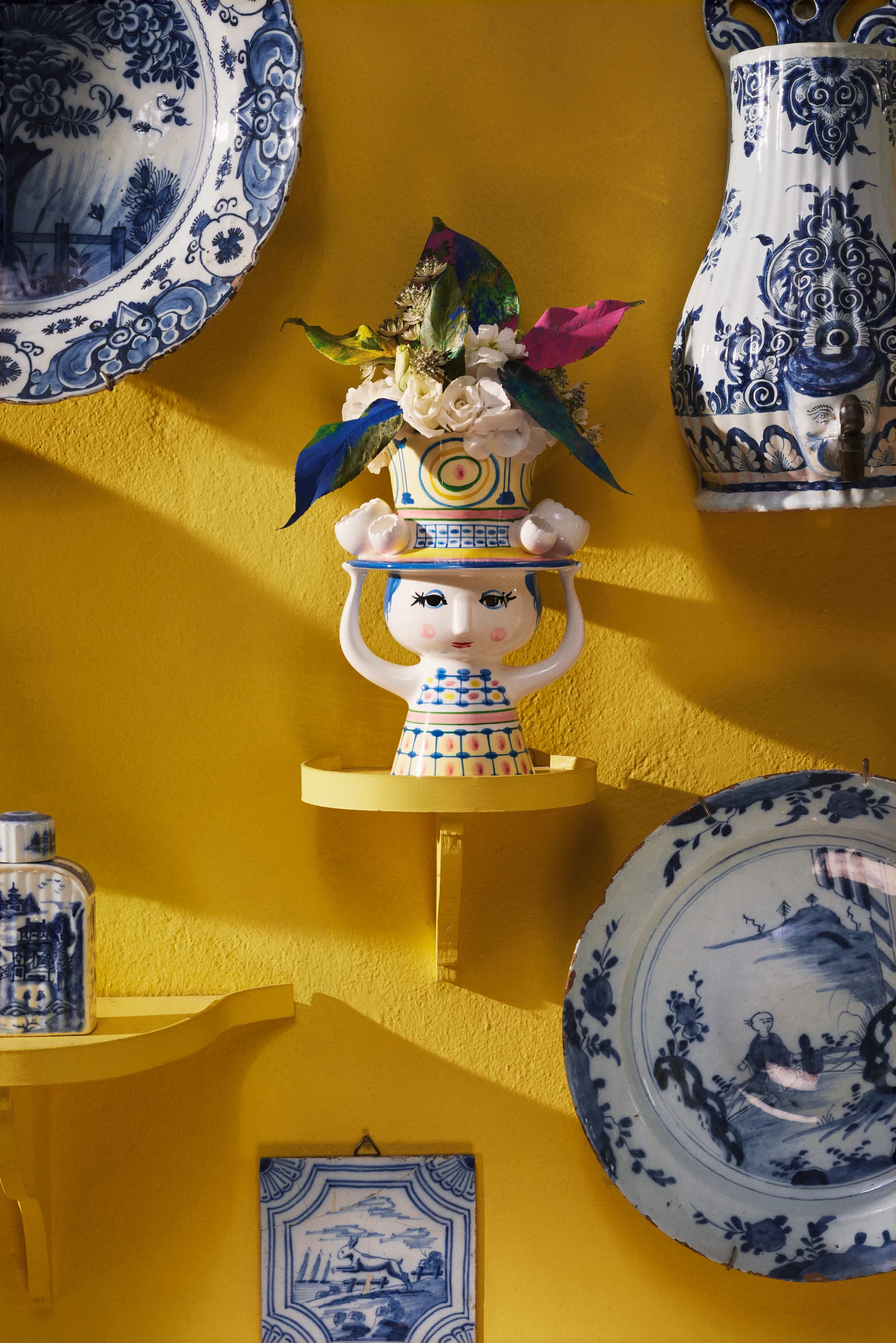 Vase Lady with hat H20,5 cm, Bleu Bjørn Wiinblad