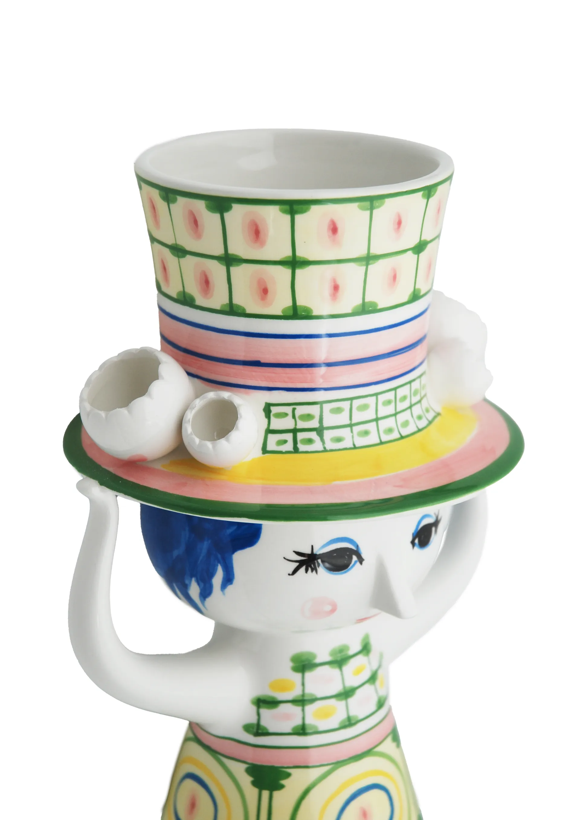 Vase Lady with hat H24,5 cm, Vert Bjørn Wiinblad