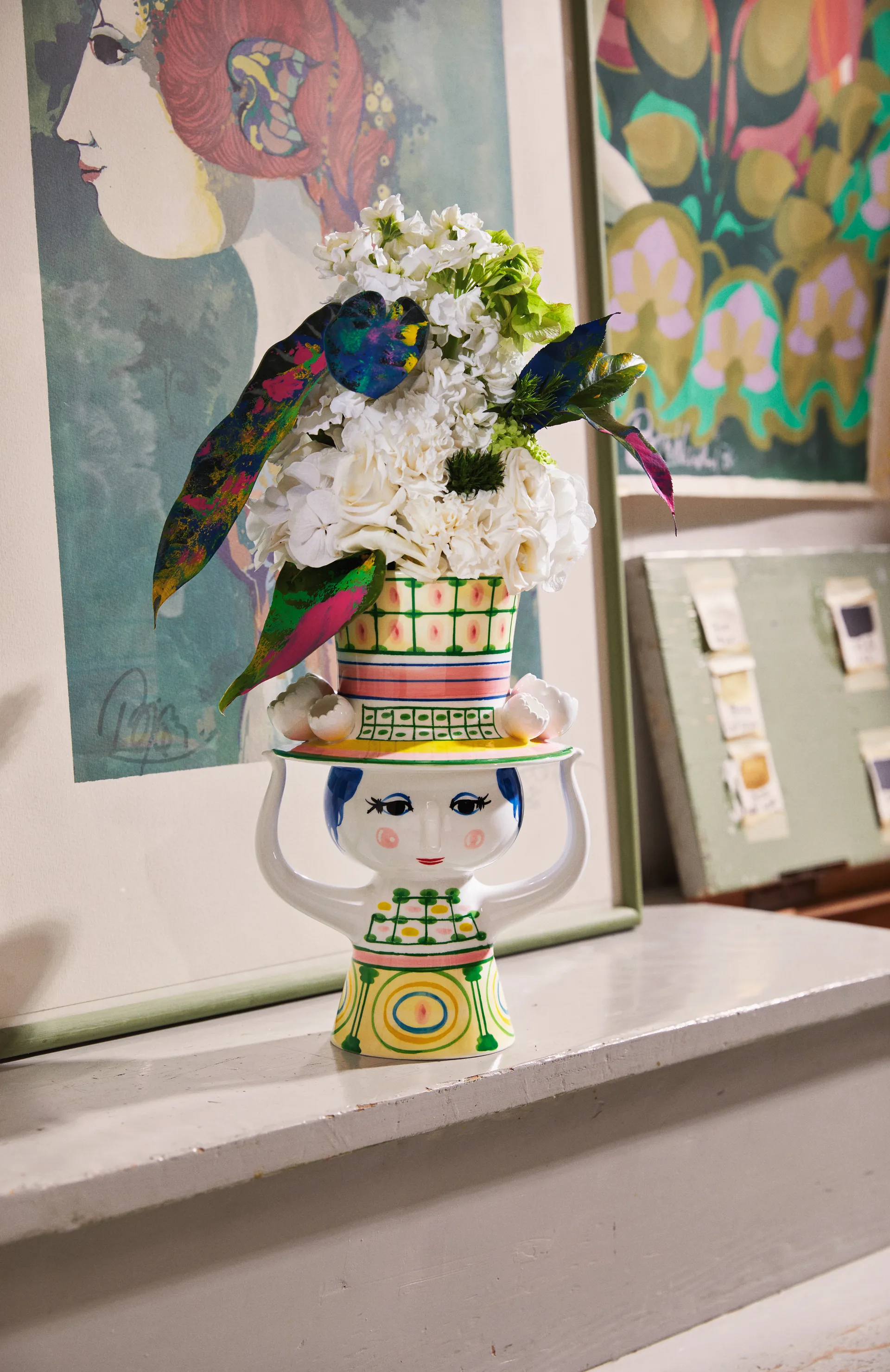 Vase Lady with hat H24,5 cm, Vert Bjørn Wiinblad