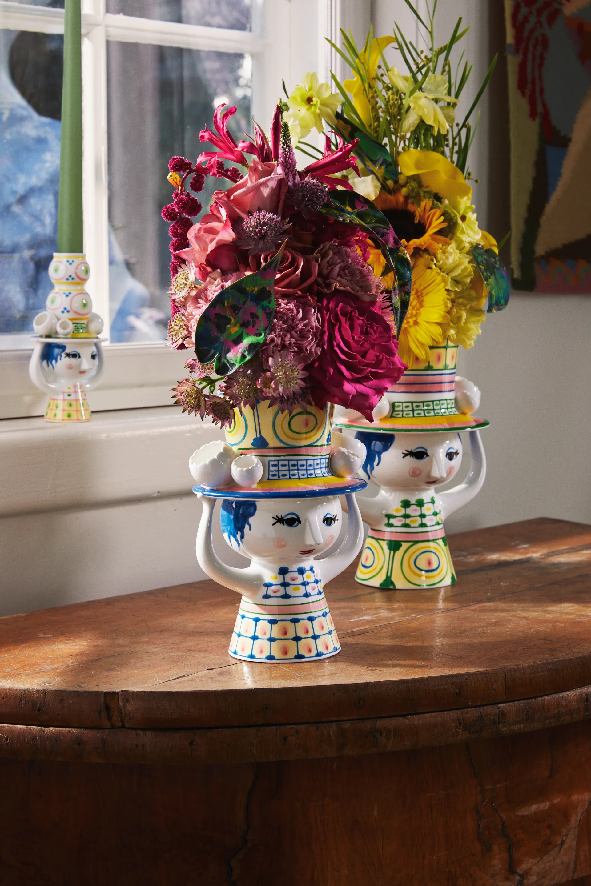 Vase Lady with hat H24,5 cm, Vert Bjørn Wiinblad