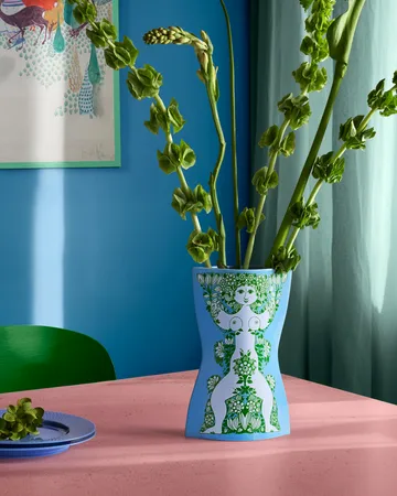 Vase Nina - Bleu clair-vert, 28,5 cm - Bjørn Wiinblad