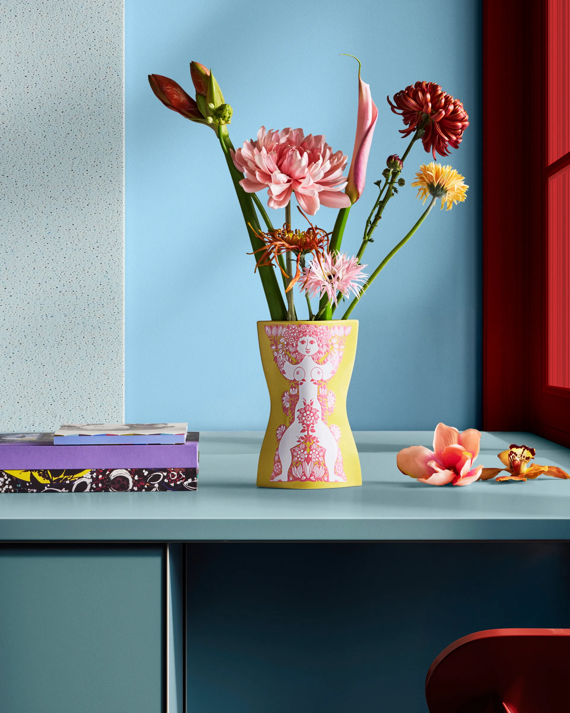 Vase Nina, Jaune-rose, 22 cm Bjørn Wiinblad