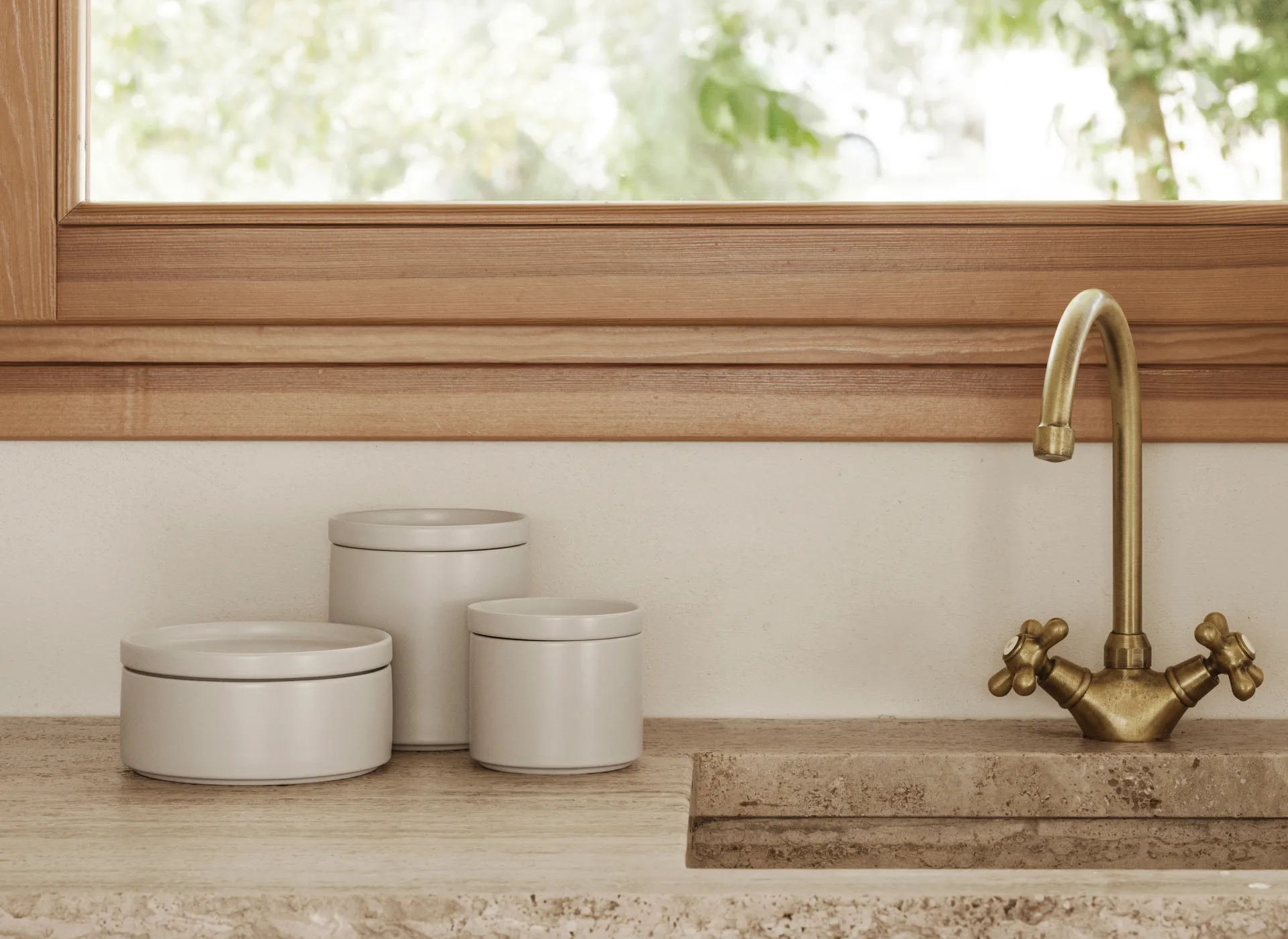 Boîte de rangement avec couvercle Pilar, Moonbeam, Ø15,5x7,5 cm blomus