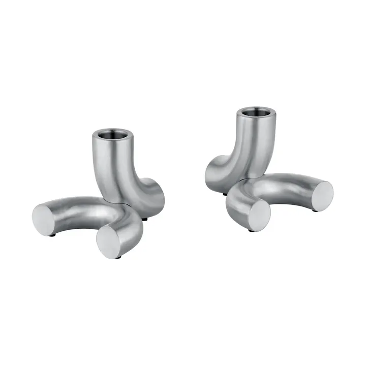 Bougeoir Doodle lot de 2 - Acier inoxydable mat - blomus