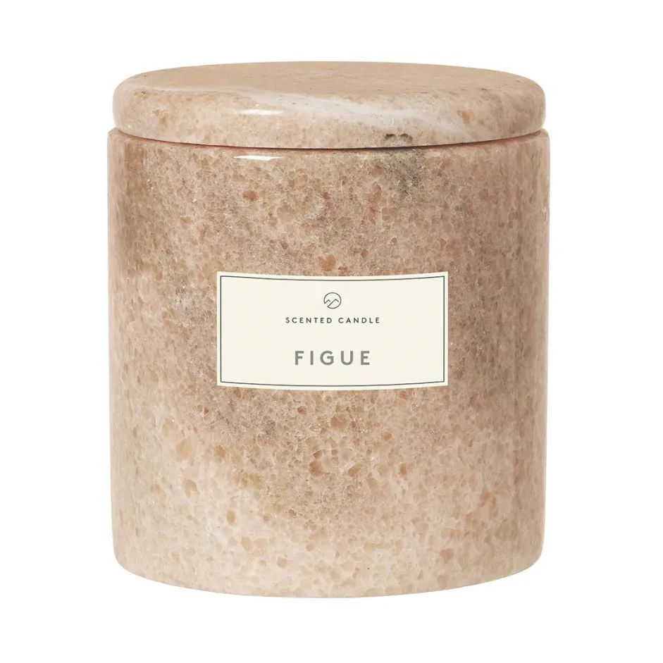 Bougie parfumée marbre Frable Ø7 cm, Indian tan-figue blomus