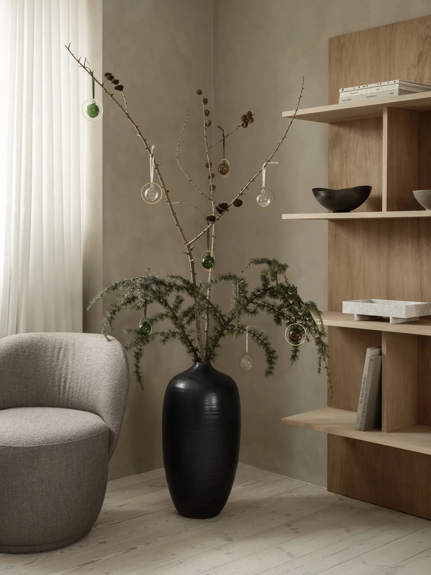 Boule de Noël KITAI 8,5 cm lot de 4, Coffee blomus