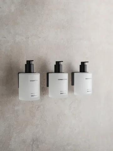 Bouteilles en verre Kirei avec support mural lot de 3 - Blanc, à coller - blomus