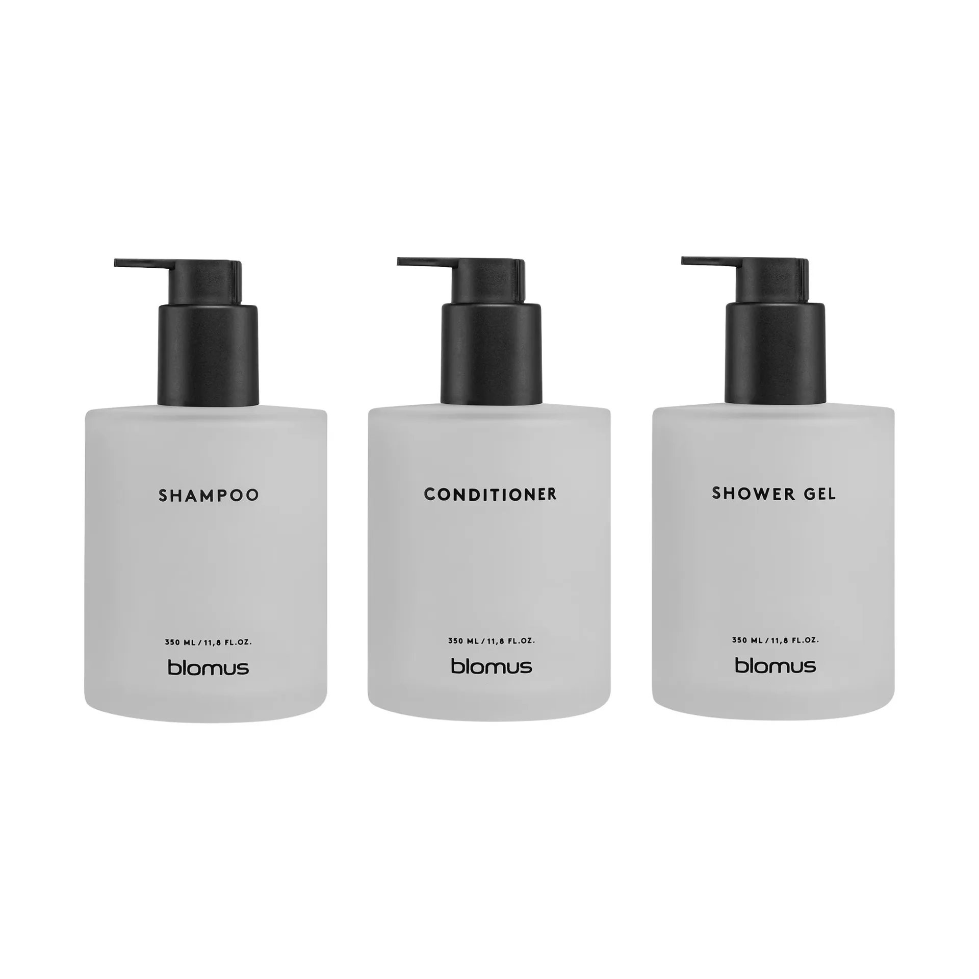 Bouteilles en verre Kirei avec support mural lot de 3, Blanc, à monter avec vis blomus