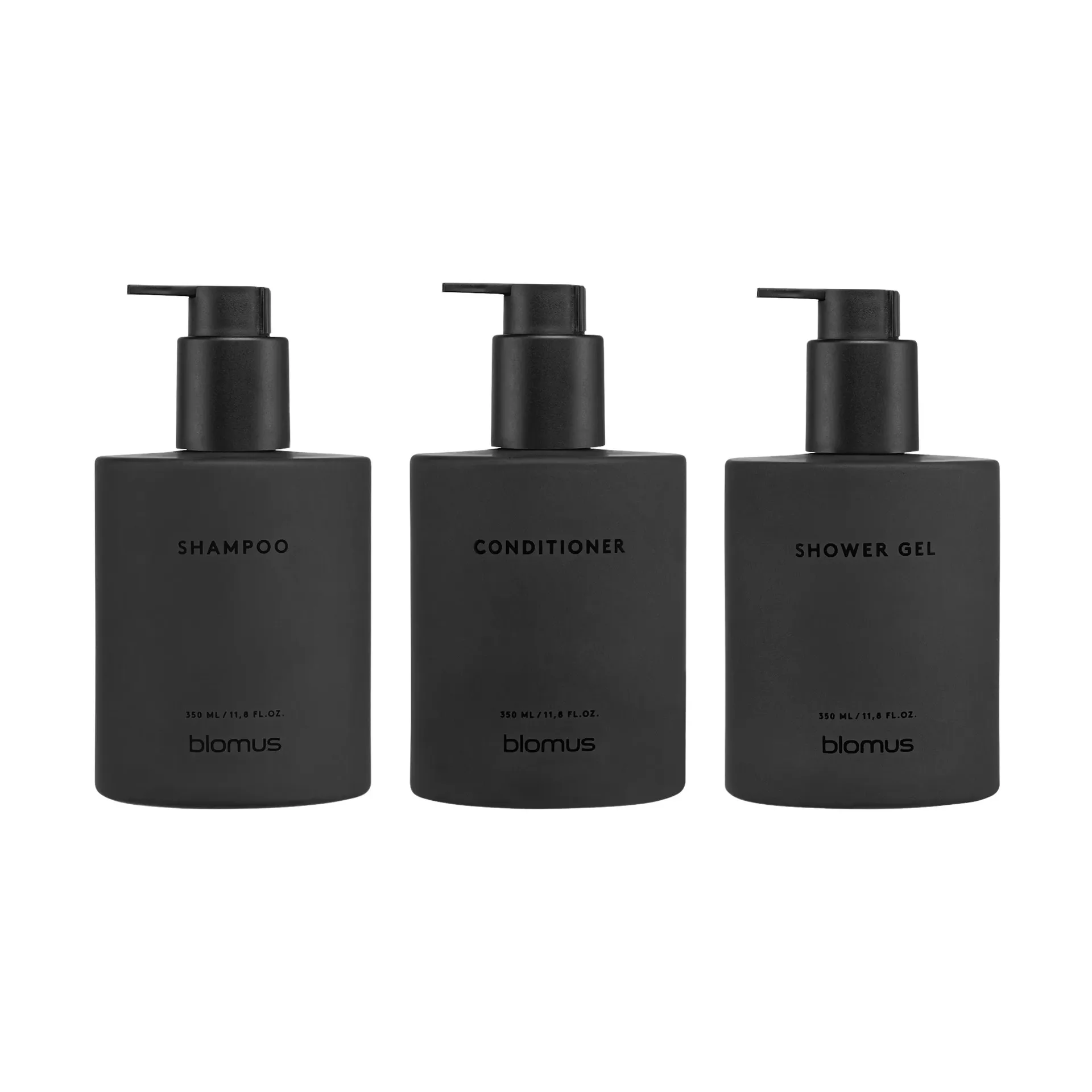 Bouteilles en verre Kirei avec support mural lot de 3, Smoke, monté à la chaux blomus