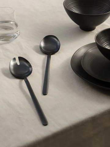 Couverts à salade STELLA noir lot de 2 - 28 cm - Blomus