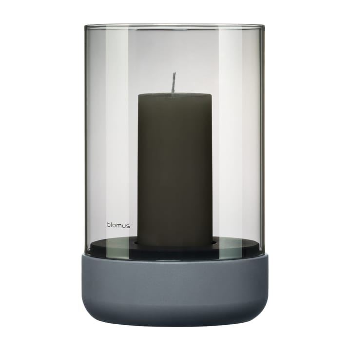 Lampe-tempête avec bougie bloc Calma Ø12 cm - Gray-smoke - Blomus