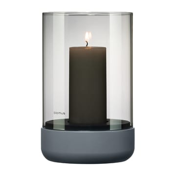 Lampe-tempête avec bougie bloc Calma Ø12 cm - Gray-smoke - blomus