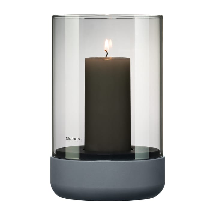 Lampe-tempête avec bougie bloc Calma Ø12 cm - Gray-smoke - blomus