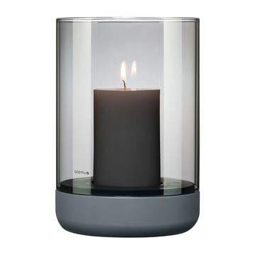 Lampe-tempête avec bougie bloc Calma Ø15 cm - Gray-smoke - blomus