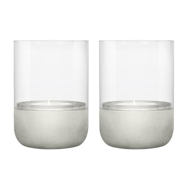 Lanterne Calma avec bougie chauffe-plat Ø7 cm 2-pack, Gris clair Blomus