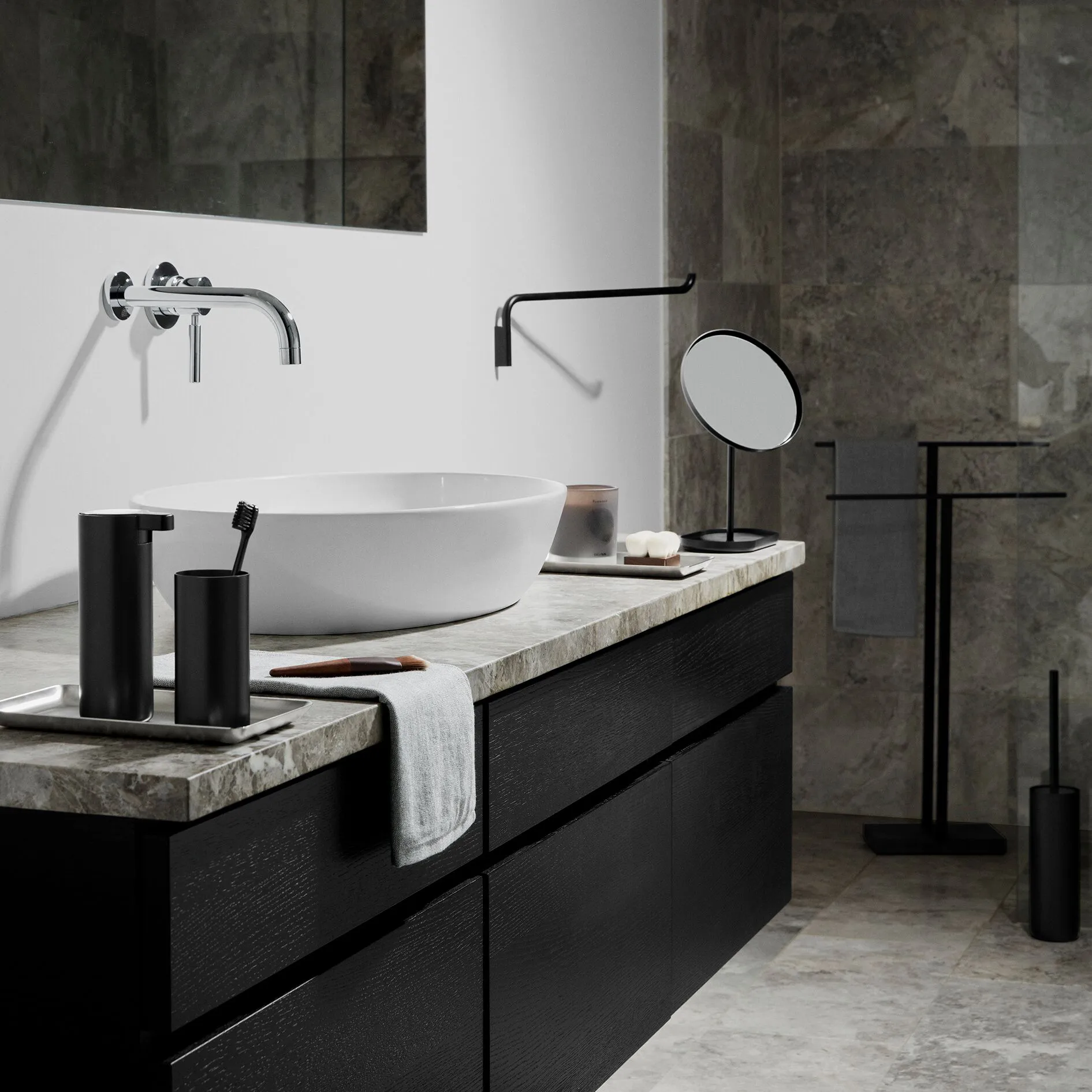 Miroir de maquillage Modo, Noir blomus