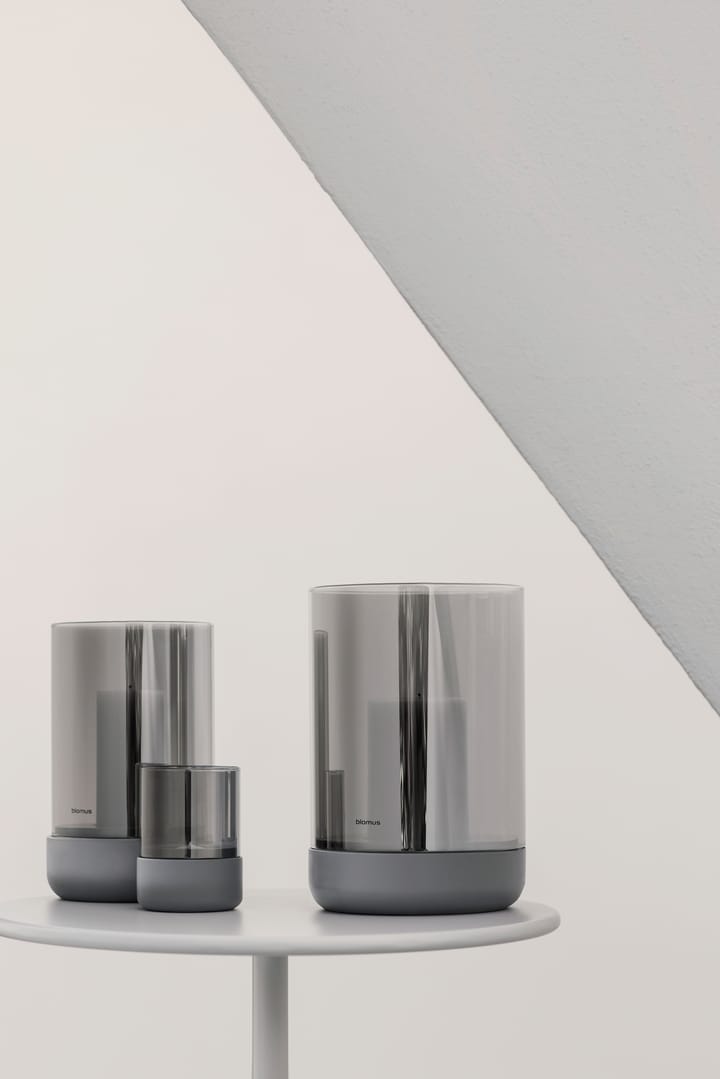 Photophore avec bougie chauffe-plat Calma Ø10 cm, Steel grey blomus
