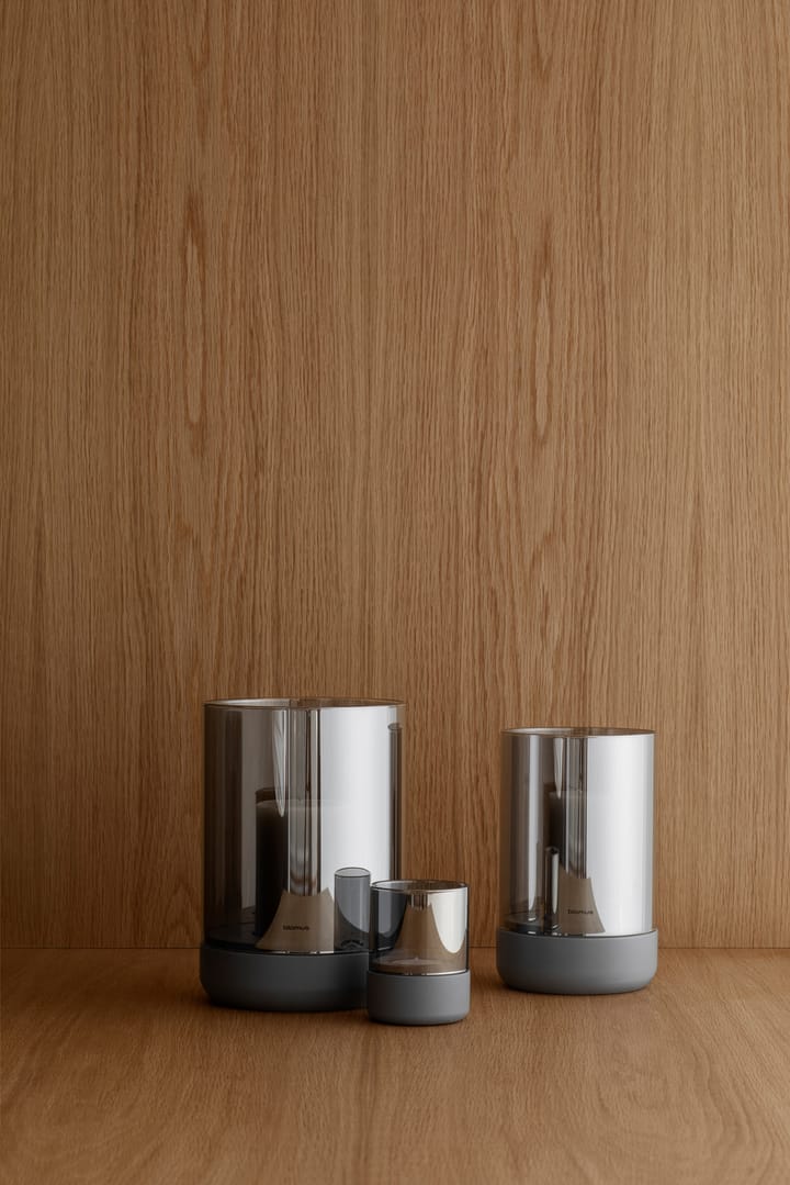 Photophore avec bougie chauffe-plat Calma Ø10 cm, Steel grey blomus