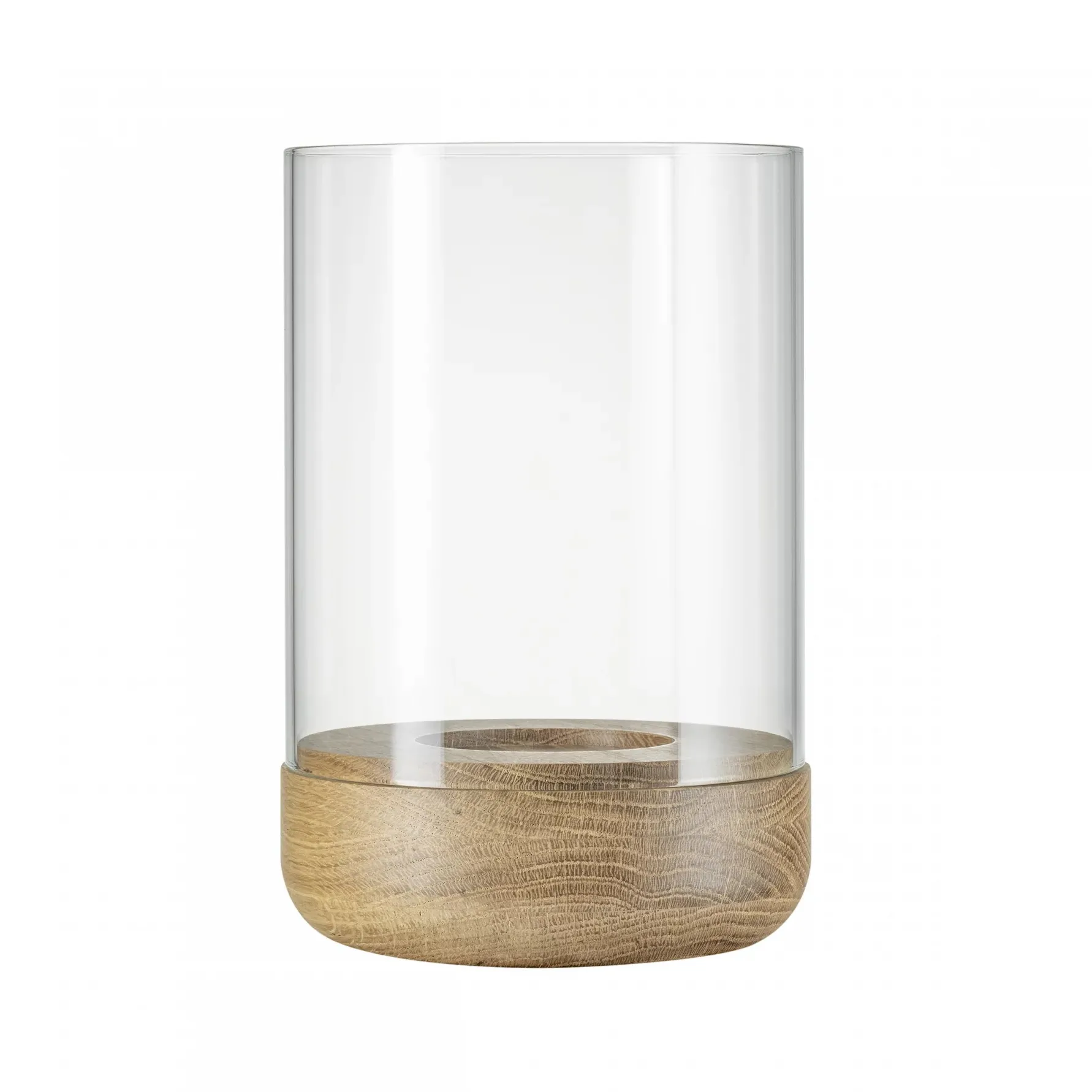 Photophore lanterne Lanto L Ø15 cm, Transparent-oak blomus