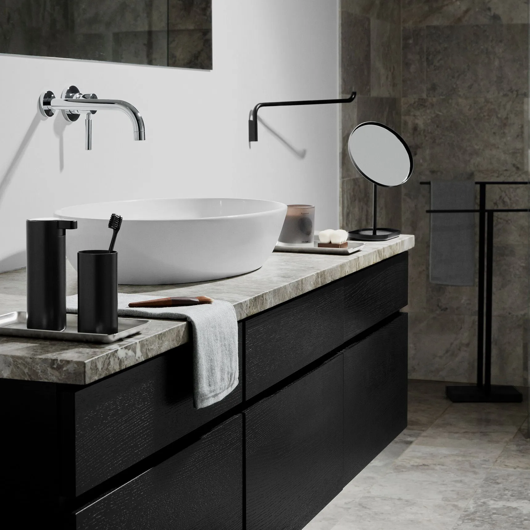 Porte-serviette Modo, Noir blomus